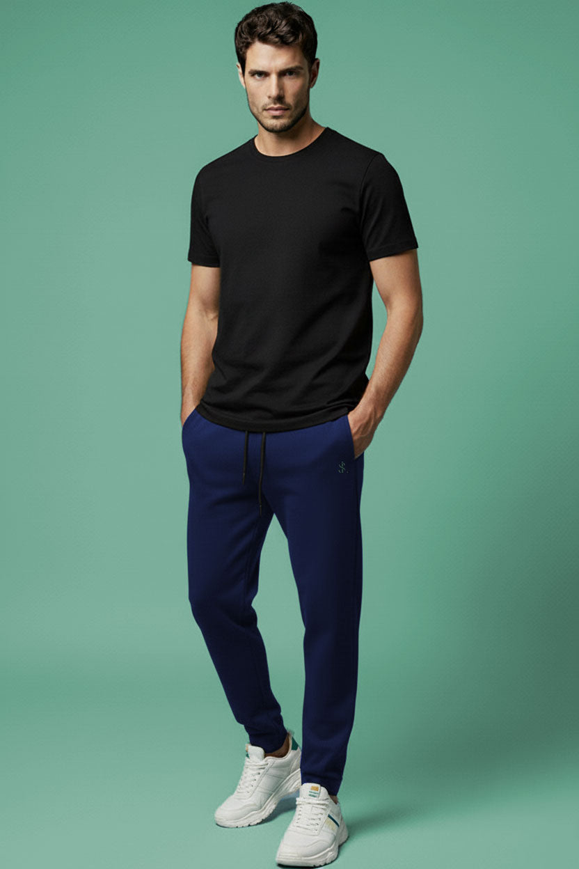 Elegant Navy Blue China Fabric Trouser for Daily Wear