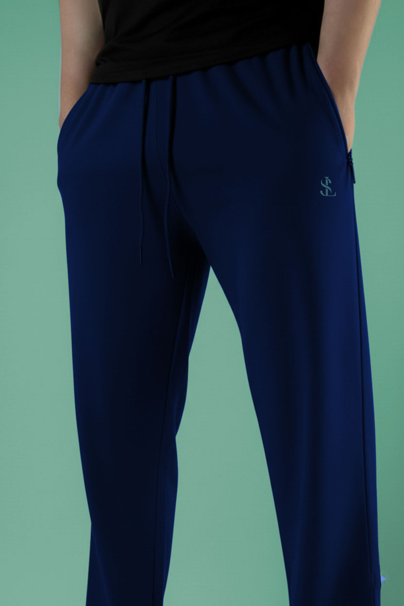 Elegant Navy Blue China Fabric Trouser for Daily Wear